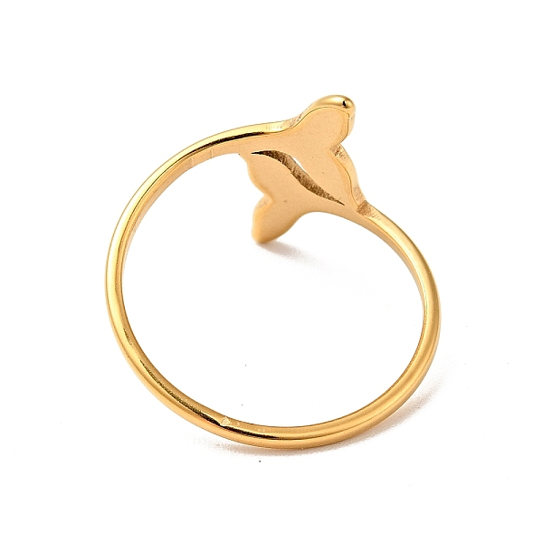 

PandaHall Ion Plating(IP) 201 Stainless Steel Double Whale Tail Finger Ring for Women, Golden, US Size 6 1/2(16.9mm) 201 Stainless Steel