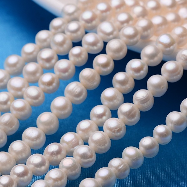 

PandaHall Potato Natural Cultured Freshwater Pearl Beads Strands, Creamy White, 7~8mm, Hole: 0.8mm, about 53~58pcs/strand, 13.5 inch~14.9...