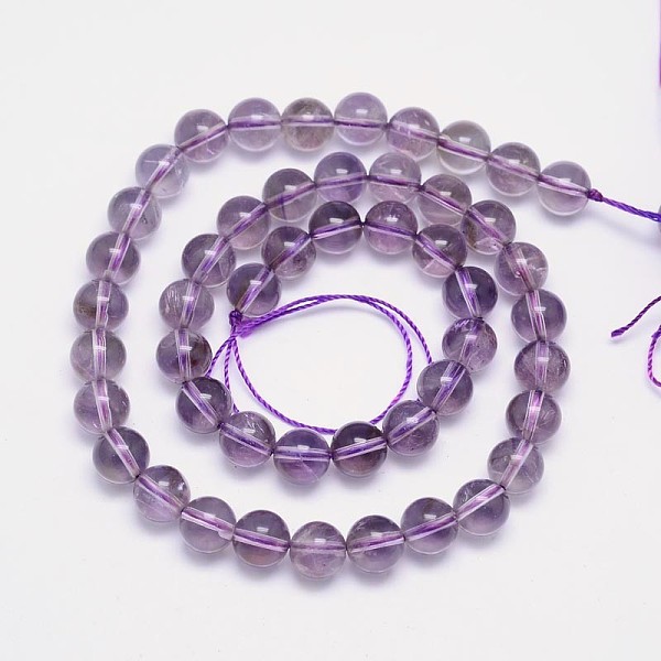 

PandaHall Natural Amethyst Round Bead Strands, Grade A, 8mm, Hole: 1mm, about 51pcs/strand, 15.5 inch Amethyst Round