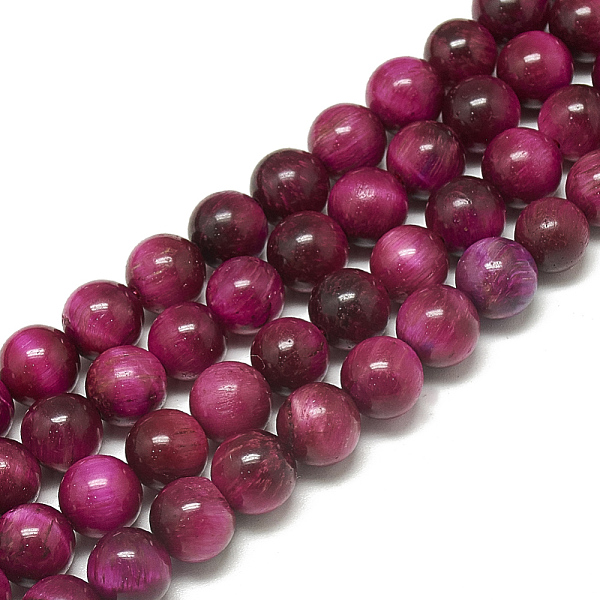 

PandaHall Natural Tiger Eye Beads Strands, Dyed, Round, Medium Violet Red, 6mm, Hole: 1mm, about 62~63pcs/strand, 14.7~14.9 inch Tiger Eye...