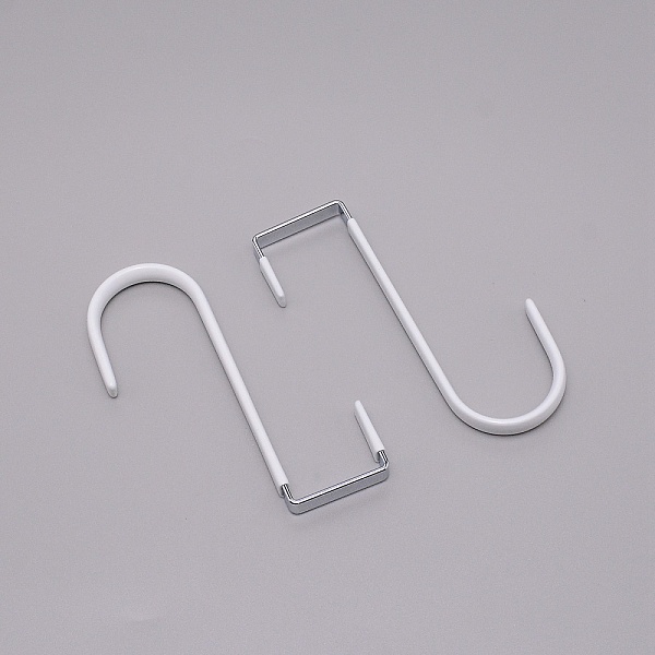 

PandaHall Iron Hook Hangers, Cover with Plastic, White, 135x95x11mm Iron White