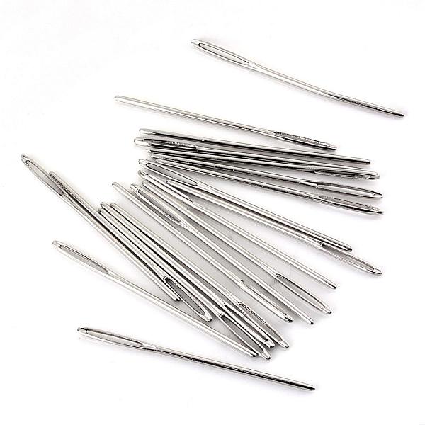 

PandaHall Iron Tapestry Needles, Platinum, 69x2mm, Hole: 16x1mm, about 20pcs/bag Iron