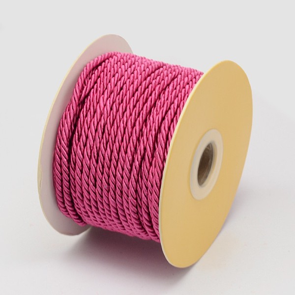 

PandaHall Nylon Threads, Milan Cords/Twisted Cords, Camellia, 3mm, about 21.87 yards(20m)/roll Nylon Pink