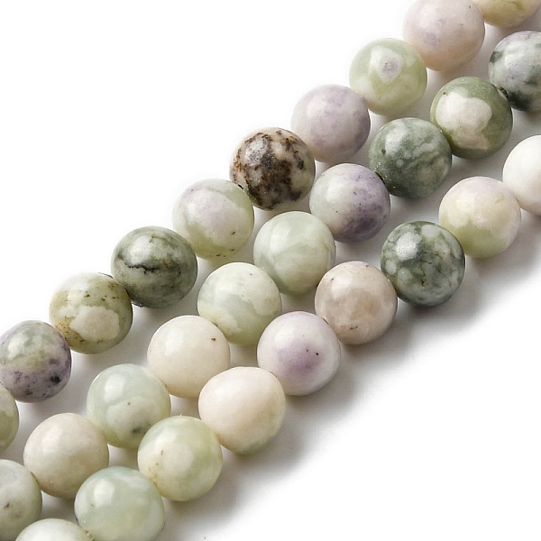 PandaHall Natural Peace Jade Beads Strands, Round, 6mm, Hole: 1mm, about 66pcs/strand, 14.69''(37.3cm) Peace Jade Round