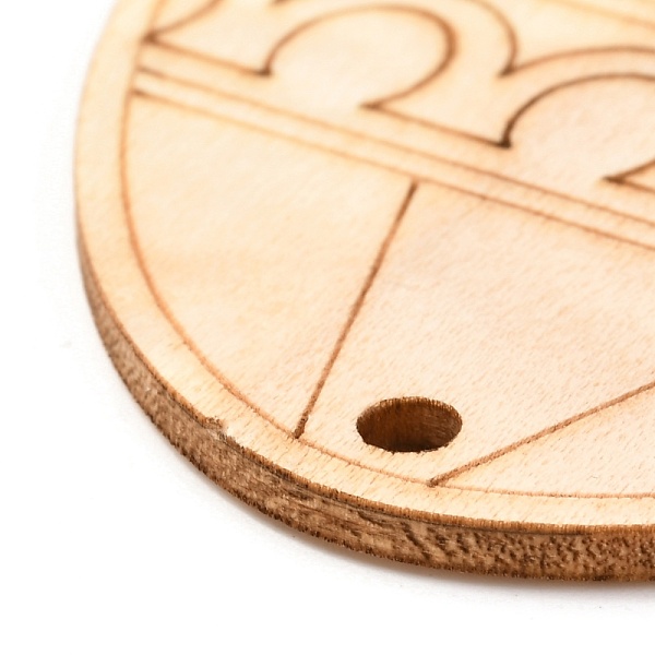 

PandaHall DIY Egg Shape Handmade Hollow Out Graffiti Wood, Easter Theme Pendant Decorations, Flower Pattern, 8x6x0.2cm, Hole: 3.2mm..., Orange