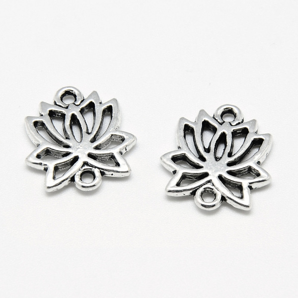 

PandaHall Tibetan Style Alloy Links connectors, Lotus Flower, Cadmium Free & Lead Free, Antique Silver, 16x15x2mm, Hole: 1.5mm Alloy Flower
