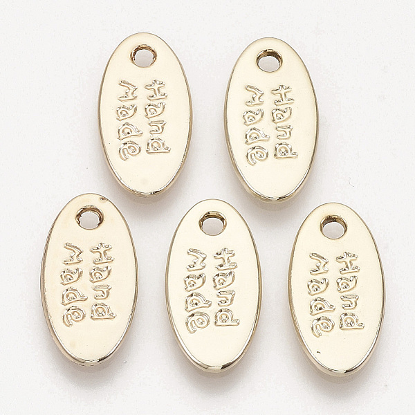 

PandaHall Eco-Friendly Alloy Pendants, Chain Extender Teardrop, Oval with Word Handmade, Light Gold, 22x11x1.5mm, Hole: 2mm Alloy Oval