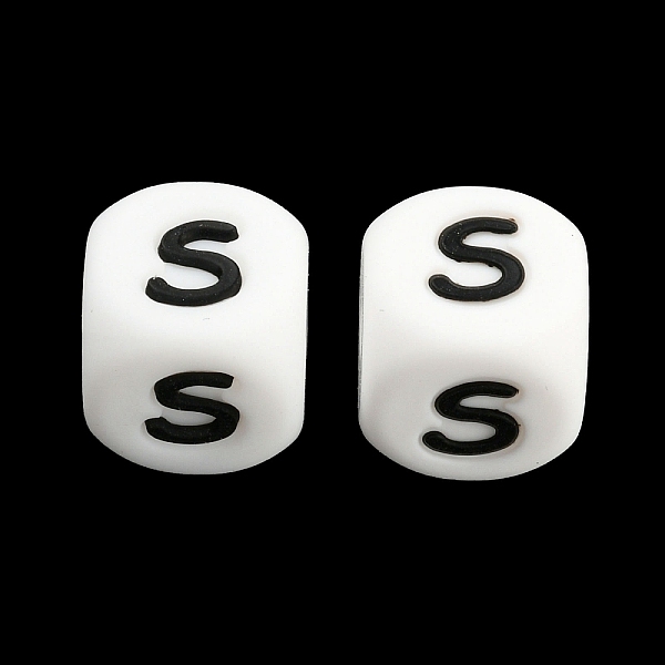 

PandaHall 20Pcs White Cube Letter Silicone Beads 12x12x12mm Square Dice Alphabet Beads with 2mm Hole Spacer Loose Letter Beads for Bracelet...