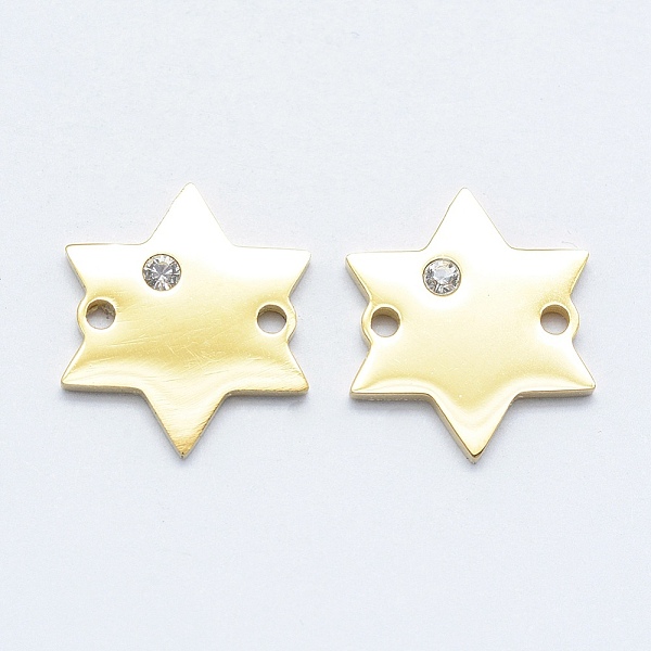 

PandaHall 316L Surgical Stainless Steel Micro Pave Cubic Zirconia Links connectors, Star, Clear, Golden, 15x13x2mm, Hole: 1mm 316L Surgical...
