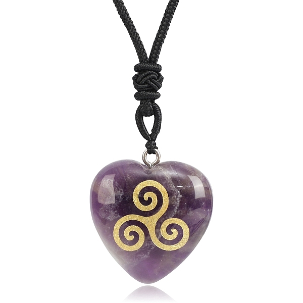 Halsketten Mit Anhänger Aus Natürlichem Amethyst Zum St. Patrick's Day