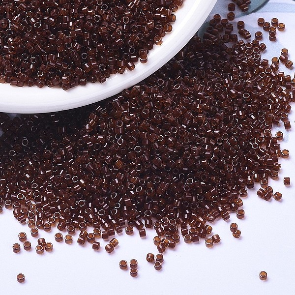 

PandaHall MIYUKI Delica Beads, Cylinder, Japanese Seed Beads, 11/0, (DB1392) Dark Topaz Lined Rootbeer, 1.3x1.6mm, Hole: 0.8mm, about..., Brown