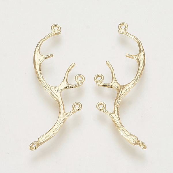 

PandaHall Brass Chandelier Components Links, Branch, Nickel Free, Real 18K Gold Plated, 37x13x2mm, Hole: 1mm Brass Branch