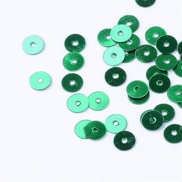 

PandaHall Ornament Accessories Plastic Paillette Beads, Sequins Beads, Disc, Sea Green, 6x0.2mm, Hole: 1mm, about 30000pcs/500g Plastic Disc...