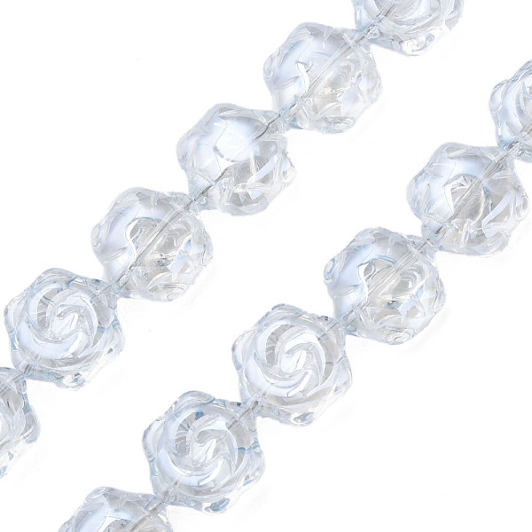 

PandaHall Electroplate Glass Beads Strands, Pearl Luster Plated, Flower, Clear, 16x14.5x7.5mm, Hole: 1mm, about 40Pcs/strand, 24.80 inch...
