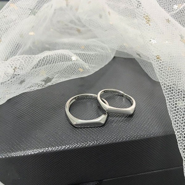 PandaHall Adjustable Brass Rings, Couple Rings, for Men, Platinum Brass