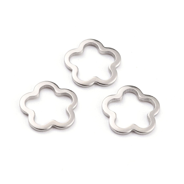 

PandaHall 304 Stainless Steel Linking Rings, Flower, Stainless Steel Color, 14x14x1.3mm, Inner Diameter: 9.7x11.2mm 304 Stainless Steel...