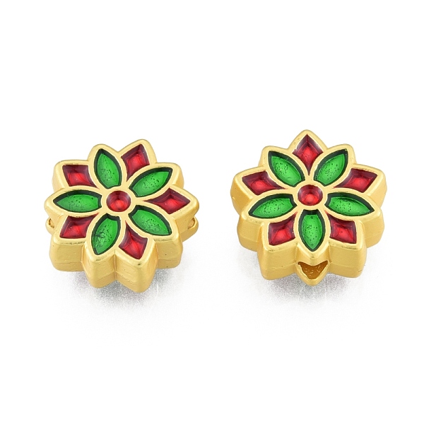 

PandaHall Alloy Enamel Beads, Matte Style, Flower, Matte Gold Color, 11x11.5x4mm, Hole: 1.8mm Alloy+Enamel Flower