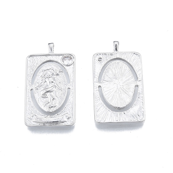 

PandaHall Brass Micro Pave Clear Cubic Zirconia Pendants, Rectangle with Oval & Human, Platinum, 30.8x16.5x3.2mm, Hole: 2x2.7mm Brass+Cubic...