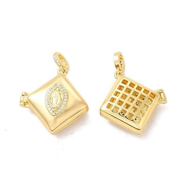

PandaHall Eco-Friendly Rack Plating Brass Micro Pave Clear Cubic Zirconia Locket Pendants, Long-Lasting Plated, Lead Free & Cadmium Free...