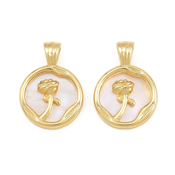 Brass with White Shell Pendants