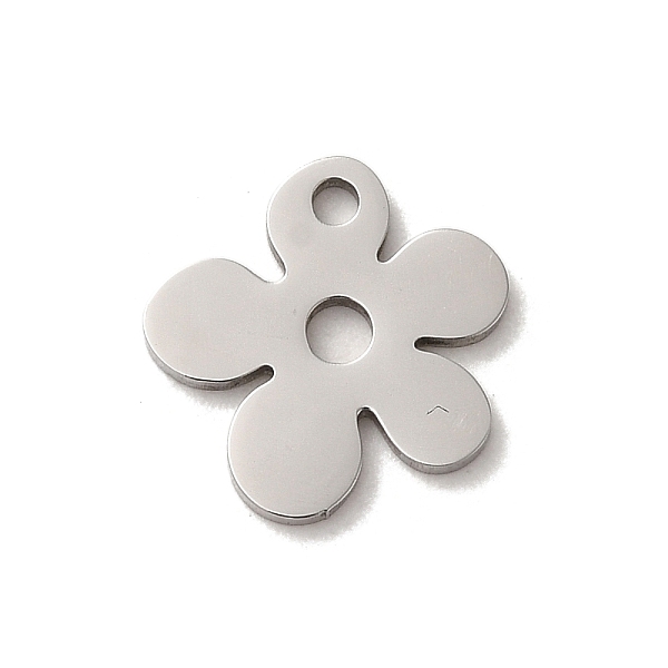 

PandaHall 201 Stainless Steel Charms, Laser Cut, Flower Charm, Stainless Steel Color, 13x12.5x1mm, Hole: 1.5mm 201 Stainless Steel Flower