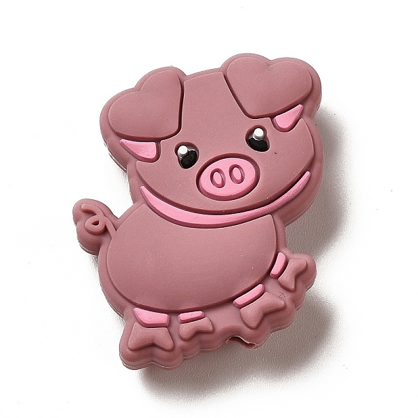 

PandaHall Food Grade Eco-Friendly Silicone Focal Beads, Chewing Beads For Teethers, DIY Nursing Necklaces Making, Pig, Rosy Brown...