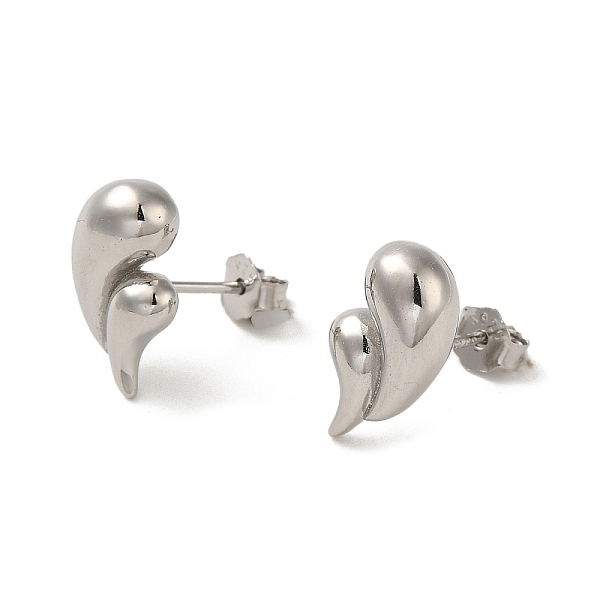 

PandaHall 925 Sterling Silver Stud Earrings for Women, Teardrop, Platinum, 12x8.5mm Sterling Silver Teardrop