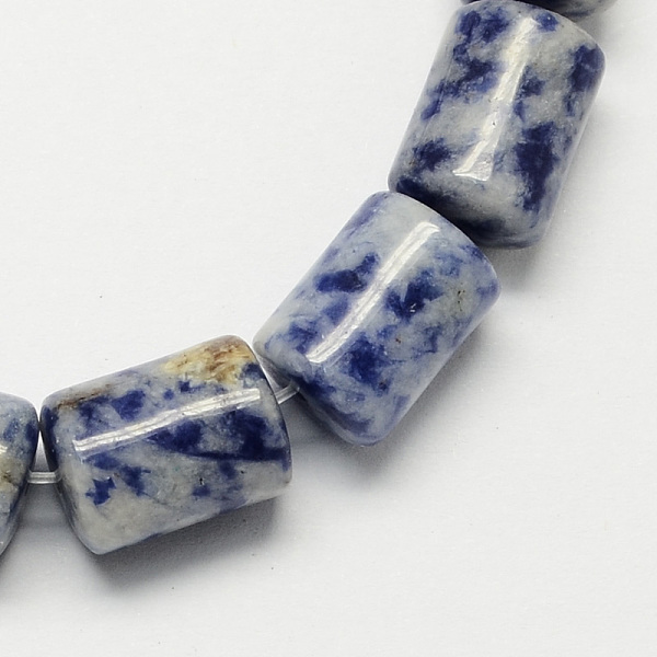 Natural Gemstone Blue Spot Jasper Column Beads Strands