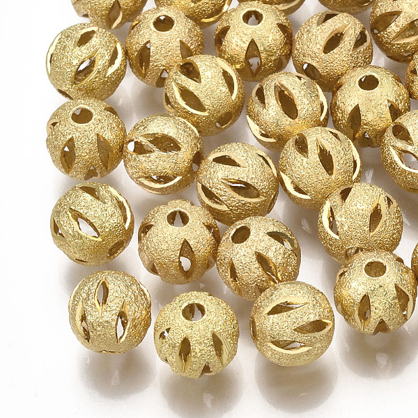

PandaHall Brass Filigree Beads, Filigree Ball, Round, Textured, Round, Real 18K Gold Plated, 8mm, Hole: 1.6mm Brass Round