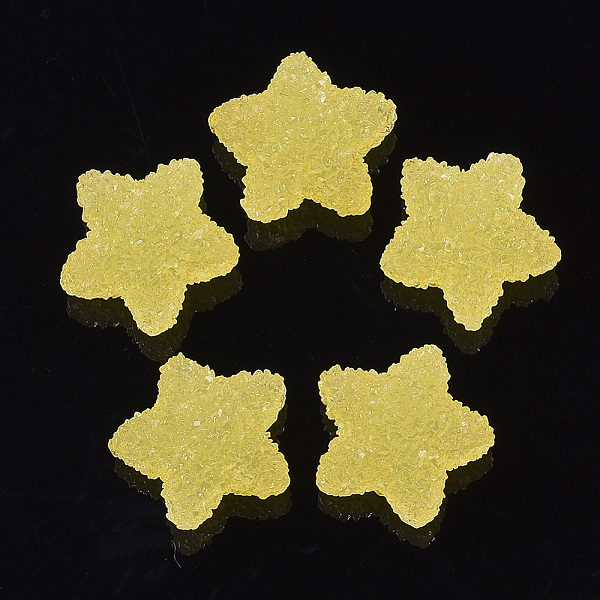 

PandaHall Resin Cabochons, Star, Yellow, 17~18.5x17.5~19x9~10mm Resin Star Yellow