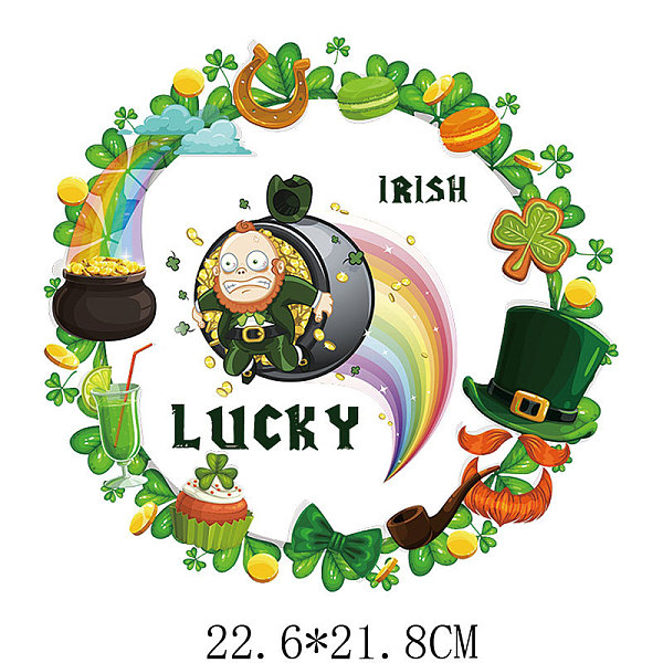 

PandaHall Saint Patrick's Day Theme PET Sublimation Stickers, Heat Transfer Film, Iron on Vinyls, for Clothes Decoration, Hat, 218x226mm PET...