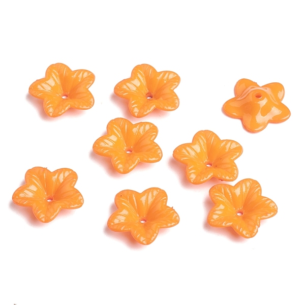 

PandaHall Opaque Acrylic Beads, Flower, Dark Orange, 17.5x18x5mm, Hole: 1.5mm, about 1280pcs/500g Acrylic Flower Orange