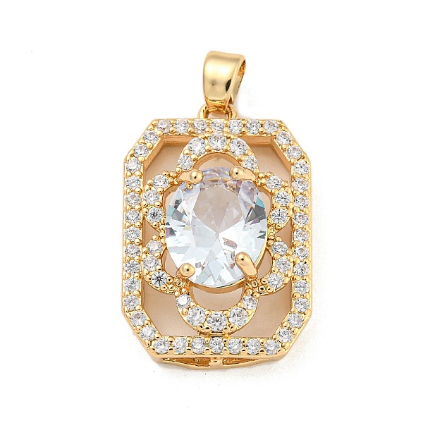 

PandaHall Brass Micro Pave Clear Cubic Zirconia Pendants, with Glass, Rectangle, Clear, 22.5x15x8mm, Hole: 4x2.5mm Brass+Cubic Zirconia...