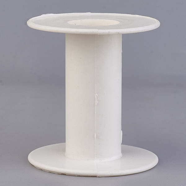 PandaHall (Clearance Sale)Plastic Spools, Wheel, White, 5.9x6.2cm, hole: 2.3cm, Center Shaft: 5.8x2.5cm Plastic White