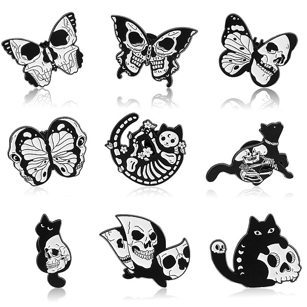 

PandaHall 9Pcs 9 Style Skating Enamel Pin, Cartoon Alloy Brooch for Backpack Clothes, Light Gold, Black, 20~29.5x14~34x1.5~2mm, 1pc/style...