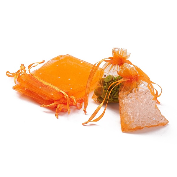 

PandaHall Presents Packages Organza Bags, with Sequins and Ribbons, Rectangle, Coral, 9x7cm Organza Rectangle Red