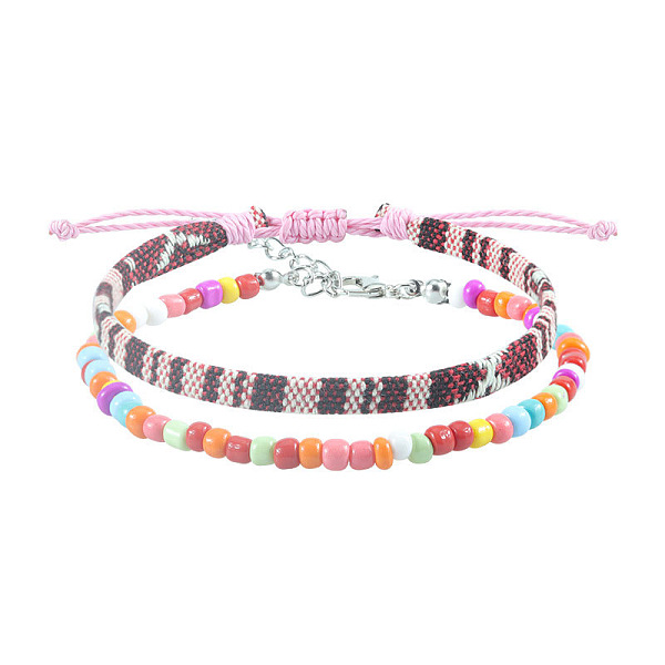 

PandaHall Rice Bead Woven Bracelet Fibre