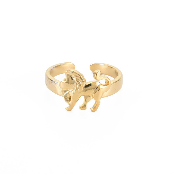 

PandaHall Ion Plating(IP) 304 Stainless Steel 12 Constellations/Zodiac Signs Open Cuff Ring for Women, Nickel Free, Real 18K Gold Plated...