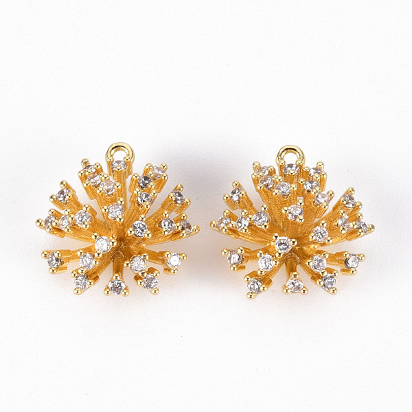 

PandaHall Brass Micro Pave Clear Cubic Zirconia Pendants, Flower, Real 18K Gold Plated, 15.5x15x8mm, Hole: 1.2mm Brass+Cubic Zirconia Flower...