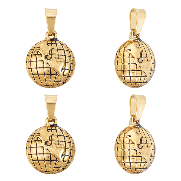 

PandaHall Unicraftale Vacuum Plating 304 Stainless Steel Pendants, Globe Charm, Antique Golden, 18x15x4.5mm, Hole: 7x3.5mm, 4pcs/box 304...
