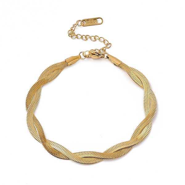 

PandaHall 304 Stainless Steel Twist Rope Chain Bracelet for Men Women, Golden, 6-3/4 inch(17cm) 304 Stainless Steel