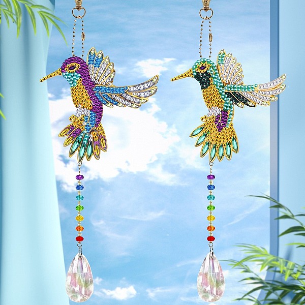 

PandaHall DIY Double-sided Animal Suncatcher Diamond Painting Kits, Including Resin Rhinestones, Pen, Tray & Glue Clay, Bird Pattern...