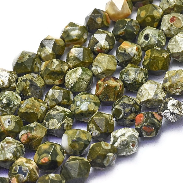 

PandaHall Natural Rhyolite Jasper Beads Strands, Faceted, Round, Round, 10~10.5x9.5mm, Hole: 1.2mm, about 38pcs/strand, 14.96 inch(38cm)...