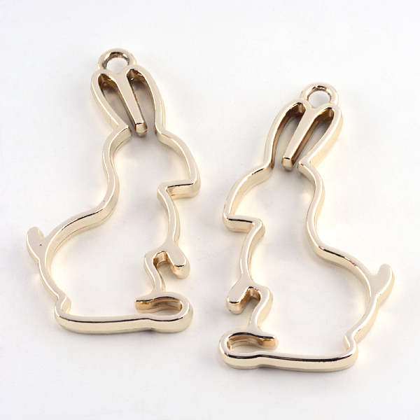 

PandaHall Rack Plating Alloy Bunny Open Back Bezel Pendants, For DIY UV Resin, Epoxy Resin, Pressed Flower Jewelry, Rabbit, Cadmium Free &...