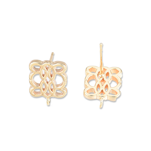 

PandaHall Brass Stud Earring Findings, with Vertical Loop, Cadmium Free & Nickel Free & Lead Free, Flower, Real 18K Gold Plated, 19x16mm...