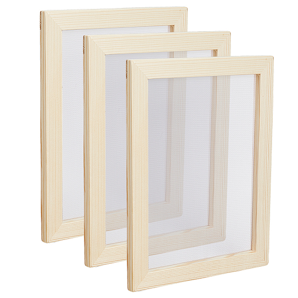 

PandaHall SUPERFINDINGS 3PCS Wood Paper Making Frame 30X20.1cm Screen Tools Blanched Almond Wooden Paper Making Ancient Rectangle Paper...