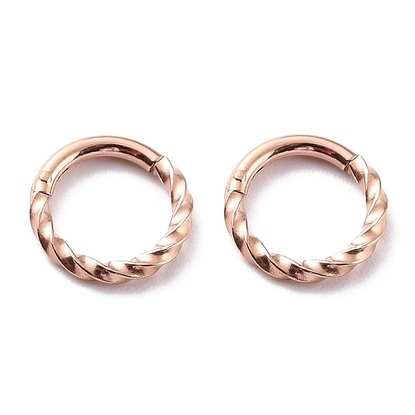 

PandaHall Ion Plating(IP) Twisted Ring Hoop Earrings for Girl Women, Chunky 304 Stainless Steel Earrings, Rose Gold, 8.5x1mm, 18 Gauge(1mm)...