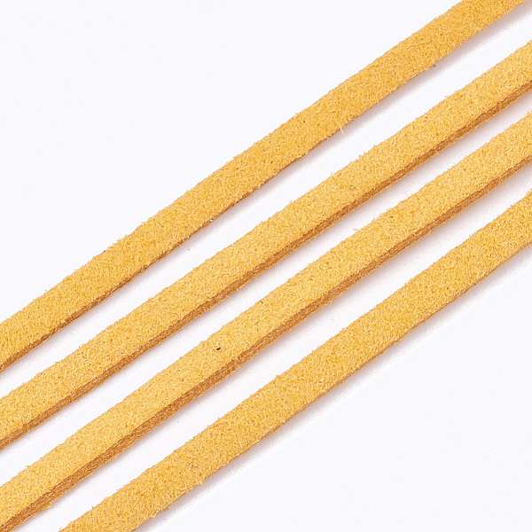 

PandaHall Faux Suede Cord, Faux Suede Lace, Orange, 2.5~2.8x1.5mm, about 1.09 yards(1m)/strand Faux Suede Orange