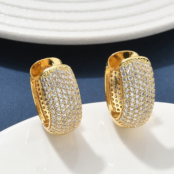 Boucles d'oreilles créoles en laiton zircon cubique micro pavé