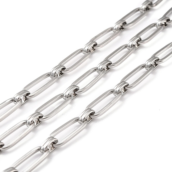 

PandaHall 304 Stainless Steel Link Chains, Long-Lasting Plated, Unwelded, Oval, with Spool, Stainless Steel Color, Link: 10x6x3mm...